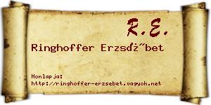 Ringhoffer Erzsébet névjegykártya